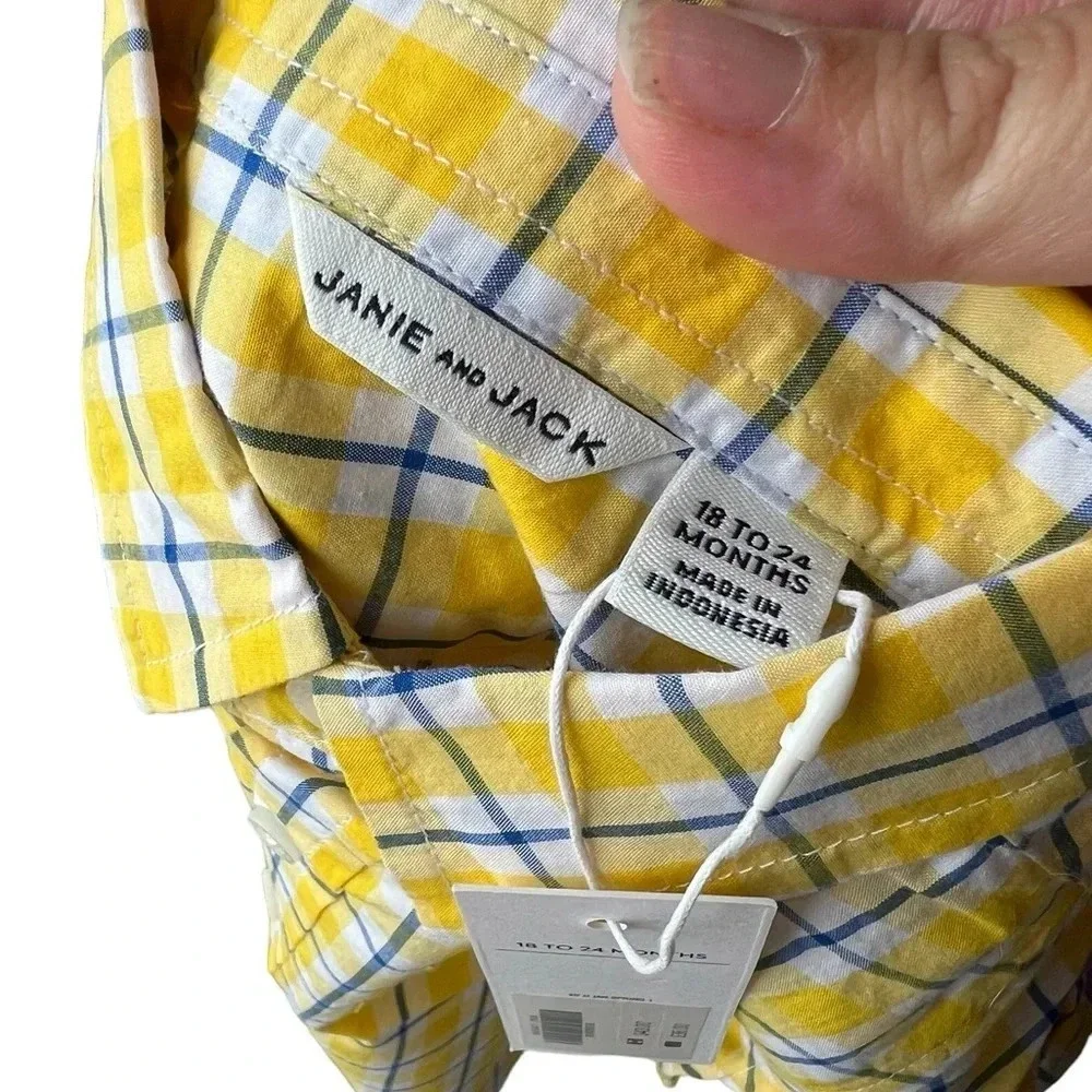 NWT Janie and Jack Plaid Button down shirt